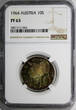 10 Schilling Austria PROOF 1964  NGC PF63 NICE RAINBOW TONING KM# 2882 (064) PP