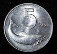 5 Lire Italy Aluminum 1952 R  Dolphin UNC KM# 92 (27 674) unz