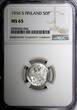 FINLAND Nicholas II Silver 1916 S 50 Penniä NGC MS65 GEM BU COIN KM# 2.2 (046)