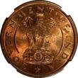 1 Pice India-Republic Bronze 1953 (C)  Ashoka Lion NGC MS63 RB KM# 1.4 (038)