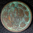 4 Kreuzer AUSTRIA Franz Joseph I Copper 1861 A  KM# 2194 (23 602)