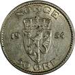 NORWAY Haakon VII 1954 50 Ore RARE DATE Mintage-230.000 Lion KM# 402 (14 878) Uncertified