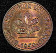2 Pfennig Germany Federal Republic 1959 J  RAINBOW TONING BU COIN KM# 106 (790) Uncertified