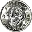 1 Shilling Australia Elizabeth II Silver 1954  NGC MS62 KM# 53 (031)