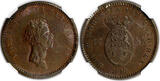 12 Skilling Denmark 1812 IC  Struck Over 1 Skilling NGC AU50 BN KM# 673.1 (135)