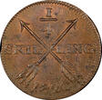 1/4 Skilling Sweden Carl XIV Johan Copper 1820  UNC KM# 595 (21 225) unz
