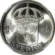 SWEDEN Gustaf V SILVER 1936 G 50 Ore Long 
