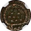 Nummus 367-383 AD WESTERN ROMAN Gratian 367-383  AE4 Rev-VOT laurel wreath NGC (247)