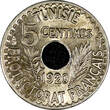 5 Centimes Tunisia Muhammad V AH1338 1920 A  Paris Mint UNC Toning KM# 242 (484) unz