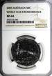 50 CENTS Australia 2005  NGC MS64 World War II Remembrance TOP GRADED KM# 746 (4)