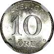 SWEDEN Silver 1934 G 10 Ore NGC UNC DETAILS KM# 780 (088) NGC unz DETAILS KM