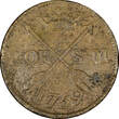 Sweden Adolf Frederick Copper 1759 2 Ore, S.M. Mintage-352,000 KM# 461 (21 342) Uncertified