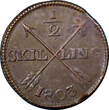 1/2 SKILLING SWEDEN COPPER 1803  CHOICE VF KM#565 (3690) Uncertified