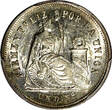 PERU Silver 1875 YJ 1 Dinero PCGS MS63 NICE COIN KM# 190 (992)