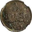 1/32 Riksdaler SWEDEN Silver 1853 AG  Large 