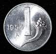 1 Lira Italy Aluminum 1954 R  Weighting Scale UNC KM# 91 (27 678) unz