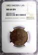 1/4 Skilling SWEDEN Gustav IV Adolf 1802  NGC MS64 BN TOP GRADED KM# 564 (023)
