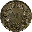 20 Rappen Switzerland 1939 B  First Year for Type KEY DATE KM# 29a (9433) Uncertified