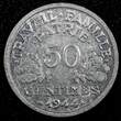 50 Centimes France Aluminum 1944 B  WWII Issue Beaumont Mint KM# 914.2 (24 970) Uncertified