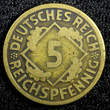 5 Reichspfennig Germany Weimar Republic Aluminium-Bronze 1925 F  KM# 39 (23 606) Uncertified