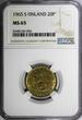 Finland Aluminium-Bronze 1965 S 20 Penniä NGC MS66 TOP GRADED KM# 47 (056)