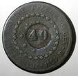 40 Reis BRAZIL Pedro I 1827 R  KM# 444.1 Countermarked 80 Réis KM# 366.1 (27 479) Uncertified