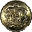 25 Centavos DOMINICAN REPUBLIC 1972  NGC MS64 GEM Mintage-800,000 KM# 20a.1 (031)