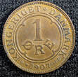 Bronze Denmark Frederik VIII  1907 1 Ore KEY DATE Ch UNC KM# 804 (23 102) unz