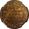1/4 Anna India-British George V Bronze 1934 (C)  NGC MS64 RB NICE RED KM# 512 (4)