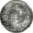 1/2 Rupee India-British George VI Silver 1940 (B)  Bombay NGC AU58 KM# 550a (011)