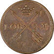 Sweden Frederick I Copper 1750 1 Ore Last Year Type Mint-353,000 KM# 416.1 (358) Uncertified