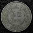 25 Centimes BELGIUM German Occupation Zinc 1916  WWI Issue KM# 82 (25 045) Uncertified