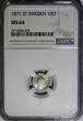 Sweden Carl XV Adolf Silver 1871 S.T. 10 Ore NGC MS64 Nice Toned KM# 710 (255)