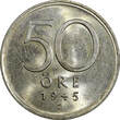 Sweden Gustaf V Silver 1945 G 50 Ore WWII Issue GEM BU KM# 817 (008) Uncertified
