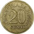 20 Senti ESTONIA Nickel-Bronze 1935  1 Year Type XF Toned KM# 17 (24 343) Uncertified