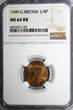 United Kingdom 1949 Farthing 1949 Great Britain George VI Bronze  NGC MS64 RB 1st Date KM# 867 (29)