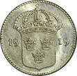 10 Öre SWEDEN Gustaf V Silver 1919 W  UNC TONED KM# 780 (21 908) unz