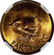 United Kingdom 1939 Farthing 1939 Great Britain George VI Bronze  NGC MS64 RB NICE TONING KM# 843(4)