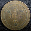 5 Öre Sweden Oscar II Bronze 1907 EB  KM# 770 (23 171) Uncertified