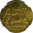 5 Markkaa Finland Aluminium-Bronze 1972 S  NGC MS65 TOP GRADED KM# 53 (058)