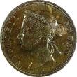 1 Cent STRAITS SETTLEMENTS Victoria Copper 1875 W  aUNC Toned KM# 9 (14 845)