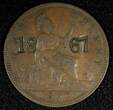 United Kingdom 1 Penny Great Britain Victoria Copper 1860  1st Year Type C/S 