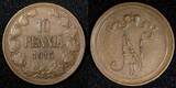 Finland Nicholas II Copper 1915 10 Penniä Mint-420,000 KM# 14 RANDOM (1 Coin)(5) Uncertified