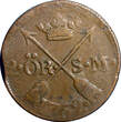 SWEDEN COPPER Adolf Frederick 1762 2 Ore, S.M. Brown KM# 461 (2326) Uncertified