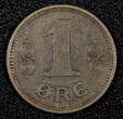 1 Øre 1921 DENMARK Christian X Bronze 1923  ch.XF KM# 812.2 (27 237) Uncertified