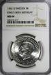 5 Kronor SWEDEN Silver 1962 U  NGC MS64 80th Birthday of Gustaf VI KM# 838 (017)