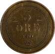 5 Öre Sweden Oscar II Bronze 1895  Mintage-374,000 large letters KM# 757 (17 877) Uncertified