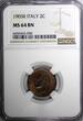 2 Centesimi Italy Vittorio Emanuele III Bronze 1903 R  NGC MS64 BN KM# 38 (050)
