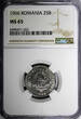 25 Bani Romania 1966  Bucharest Mint NGC MS65 GEM BU KM# 94 (022)