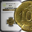 10 Markkaa Finland Aluminum-Bronze 1953  NGC MS63 KM# 38 (120)
